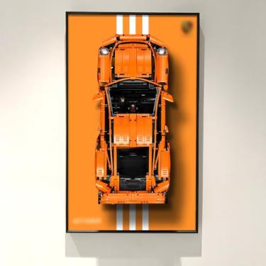 Imagem de WETCEAOM Painel De Exposição Para Lego Technic Porsche 911 Gt3 Rs 42056, Ideias Presente, Moldura Parede Carro, Entusiastas, Tamanho: 19,7 X 31,5 Pol. (Sem Modelo)