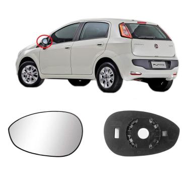 Imagem de Lente Com Base Retrovisor Esquerdo Fiat Punto E Linea Todos