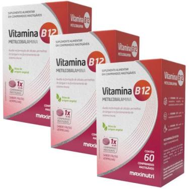 Imagem de KIT 3X Vitamina B12 (Metilcobalamina) 60 comprimidos - Maxinutri