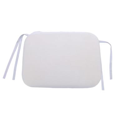 Imagem de Cadeira de jantar almofada de memória cinza claro espumada não deslizante Pouca de cadeira de fundo com renda para cadeiras de escritório e cozinha Fibra de poliéster 34 x 24 x 4cm