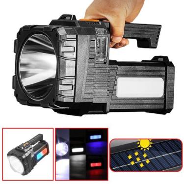 Imagem de Lanterna Farol Holofote Com Lâmpada Luz LED P70 Auxiliar Lateral Recar