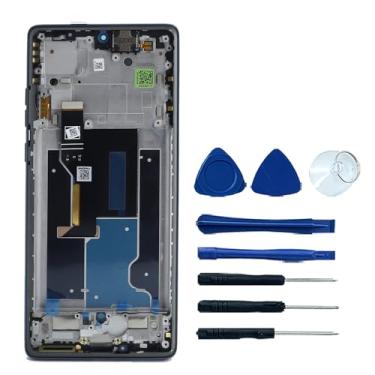 Imagem de Ygpmoiki Digitalizador de tela LCD sensível ao toque com montagem de moldura azul para Motorola Moto Edge 50 Fusion XT2429-1 S50 Neo XT2427-4 G85 XT2427-3 6,7 polegadas