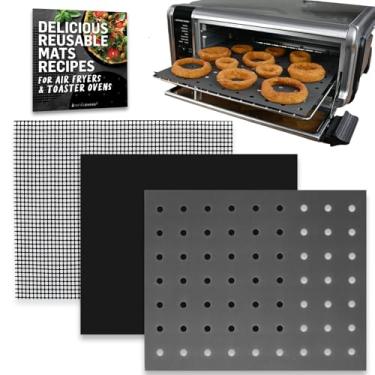 Imagem de INFRAOVENS Tapetes reutilizáveis compatíveis com Ninja Foodi SP101 SP201 SP301 SP351, forros de forno torradeira, acessórios para forno de convecção de bancada, forno de fritadeira a ar com forro