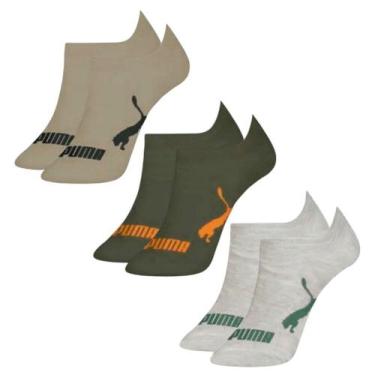 Imagem de Kit 3 Pares de Meias Puma Sapatilha Invisível Infantil, Verde, 29/34