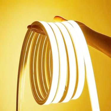 Imagem de JHOTEC Fita LED macia de silicone 12 V baixa tensão 16,5 pés luz branca quente 3000 K, iluminação de paisagem externa impermeável IP68, iluminação de paisagem LED, adequado para escadas de parede de