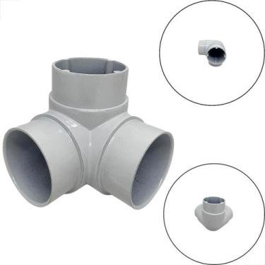 Imagem de Cotovelo Triplo Fixo Aluminio 2 Pol Guarda Corpo Corrimão - Fast Vidro