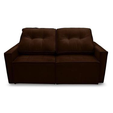 Imagem de Sofá Retrátil Reclinável 2 Lugares Para Sala Veludo Marrom