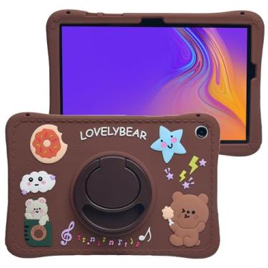 Imagem de Capa de desenho animado para iPad Air 1/2 iPad 9,7 2017/2018, MONEHOYSY linda capa de silicone macio [à prova de quedas, à prova de choque, antiderrapante] capa com suporte traseiro para crianças