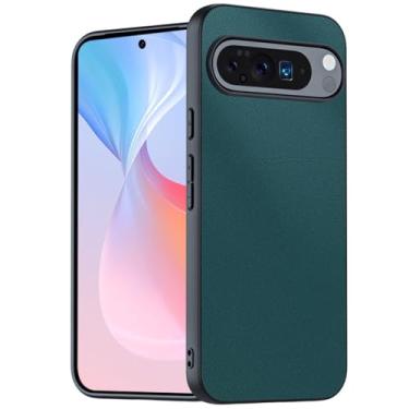 Imagem de LTLMYDAM Capa de couro para Google Pixel 10ProXL/10 Pro/10, fosco minimalista, leve e fina, capa fosca à prova de choque, borda macia, verde, 10 Pro