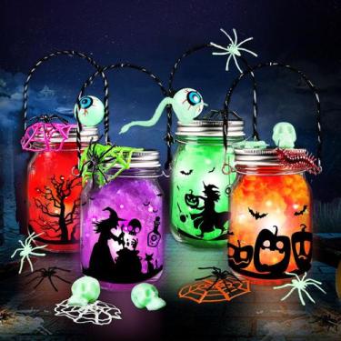 Imagem de Kit de artesanato AuroTops Halloween Mason Jar com acessórios para cri
