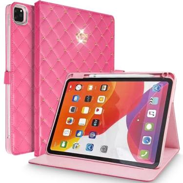 Imagem de AuroiCCY Capa inteligente para iPad Air 6th 11 polegadas (2024) com suporte para lápis, iPad Air 5/4 (2022/2020) 10,9 polegadas à prova de choque de couro PU flip magnética automática