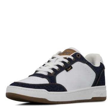 Imagem de Lee Tênis masculino Roland, Branco/azul marinho, 42