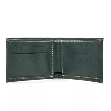 Imagem de Carteira Slim Compacta Masculina Em Couro Legítimo Durável Fly Verde