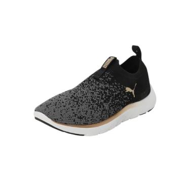 Imagem de PUMA Tênis de corrida de estrada Softride Remi Slip-on Knit WN's feminino, Black Gold Cool Dark Gray, 42.5 EU