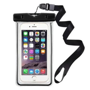 Imagem de Kit 10 Capa Prova D`Água Celular Case Lacrada Chuva - Preto