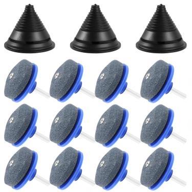 Imagem de FALESOUL Pacote com 12 apontadores de lâminas para cortadores de grama, afiador de lâminas para cortador de grama para qualquer furadeira manual elétrica com 3 pacotes de balanceador de lâminas