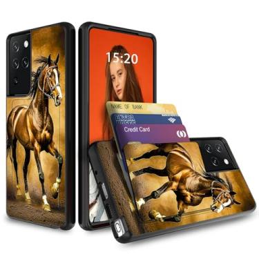 Imagem de Dikoer Capa carteira para Samsung Galaxy S25 Ultra 5G 17.5 cm [loja 3 cartões], compartimento para cartão de crédito resistente para identidade, policarbonato rígido, à prova de choque, proteção de