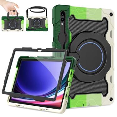 Imagem de ROISKIN Capa para tablet Samsung Galaxy Tab S10 Plus/S9 FE Plus/S9 Plus 5G de 12,4 polegadas, capa protetora resistente à prova de choque com protetor de tela, suporte, alça, alça de ombro e suporte