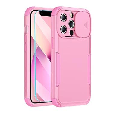 Imagem de THMEIRA Capa de proteção resistente para iPhone 13 Pro Max com protetor de tela, capa de carregamento sem fio compatível com Apple iPhone 13 Pro Max de 6,7 polegadas, rosa