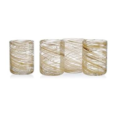 Imagem de Mikasa Conjunto de 4 copos de vinho sem haste Color Swirl Honey, 473 ml