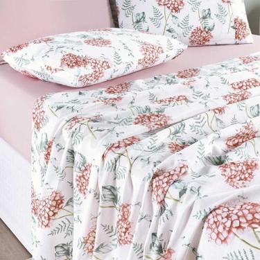 Imagem de Jogo Cama Lençol Maris Casal Padrão Percalle 200 Fios Estampado 4 Peça