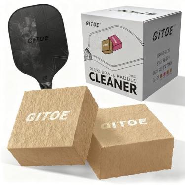 Imagem de GITOE Borracha de remo Pickleball, pacote com 2 limpadores de pás de pickleball cáqui para pás de fibra de carbono crua, barra de borracha para remoção rápida de resíduos e sujeira, acessórios para