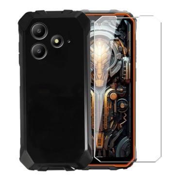 Imagem de WDMYLFTW Capa para Blackview Oscal Marine 2 + película protetora de tela de vidro temperado - capa protetora de TPU (preta)