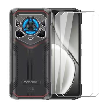 Imagem de WDMYLFTW Capa para Doogee Blade 20 Play + [2 unidades] Película protetora de tela de vidro temperado - Capa protetora de TPU (transparente) de silicone transparente, flexível, à prova de choque