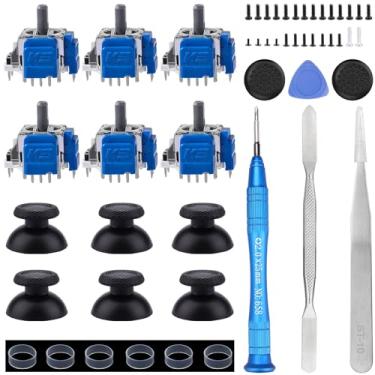 Imagem de Ikpek 6 Pack Joysticks for DualSense PS5 TMR Electromagnetic Joystick Replacement for Sony PlayStation 5 PS5 Controller Anti-Drift Sticks with Repair Accessories Parts