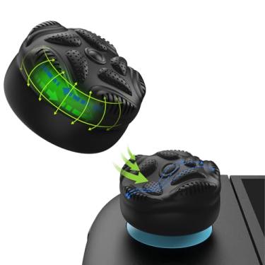 Imagem de PlayVital for Switch 2 Thumbs Cushion Caps Thumb Grips (4-Pack) | Silicone Joystick Grip Cover for Nintendo Switch 2 Joycon, Anti-Slip Raindrop Texture Design - Black