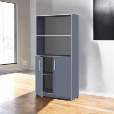 Imagem de Armário Estante com Prateleiras Lumiere Azul - Mobiliar Home Shop