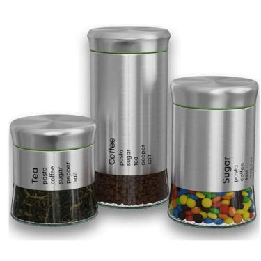 Imagem de Conjunto Pote Hermético Inox 3 Peças Hauskraft