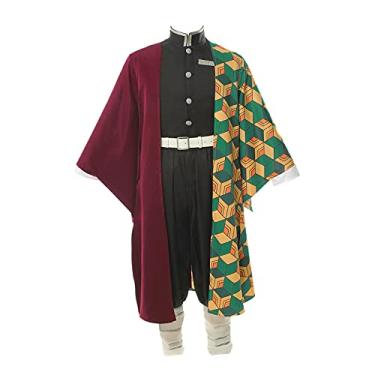 Imagem de CR ROLECOS Giyuu Tomioka Cosplay Costume for Giyuu Cosplay Kimono Outfit Robe Uniform Suit Halloween M
