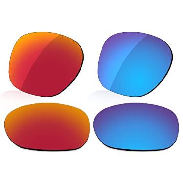 Imagem de LenzReborn Lente polarizada de reposição para óculos de sol Oakley Manorburn OO9479-56 mm - vermelho fogo + azul gelo