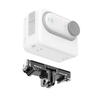 Imagem de PULUZ Suporte magnético de liberação rápida para Insta360 GO 3S/GO 3, adaptador de montagem de câmera de liga de alumínio com porta rosqueada de 6 mm para tripés e bastões de selfie