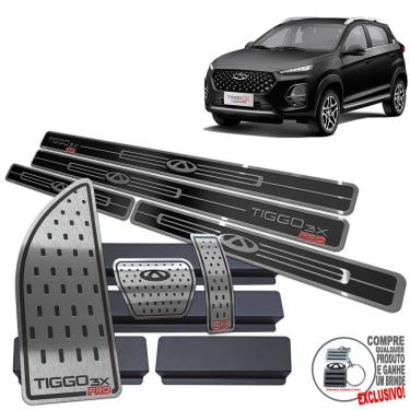 Imagem de Descanso De Pé + Pedaleira + Soleira Chery Tiggo 3X Preto