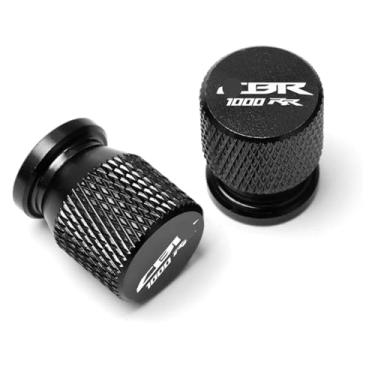 Imagem de 1 par de tampas de válvula de pneu de roda de alumínio CNC para motocicleta compatível com CBR1000RR CBR 1000RR CBR 1000 RR SP 2004-2021 (preto)