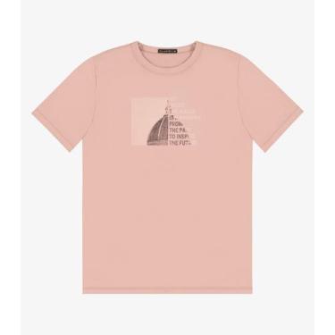 Imagem de Camiseta Masculina em Meia Malha Diametro Rosa, M, Rosa