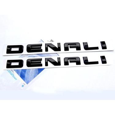 Imagem de Yoaoo 2x emblemas de placa de identificação Denali preta Hd Hd para Gm 07-16 Yukon Sierra Terrain brilhante