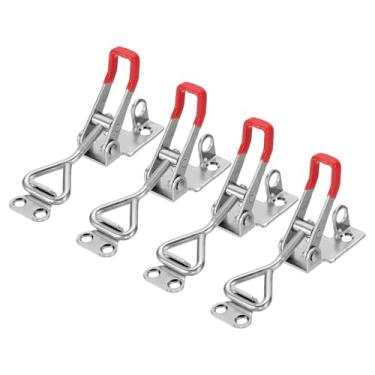 Imagem de HARFINGTON 4 peças de grampo ajustável M5 x 24 mm 99.8 kg capacidade de retenção 4001 estilo trava de liberação rápida prendedores ferrolho com orifício de bloqueio para tampa de defumador gabarito