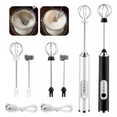 Imagem de Batedor Elétrico 3 Velocidades 2 Em 1 Espuma de Leite Café Cappuccino 