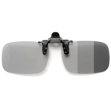 Imagem de VANANA Óculos de sol fotocromáticos de encaixe - Flip-Up polarizado para pesca e dirigir proteção UV400, Cinza fotocrômico, 60 x 40mm