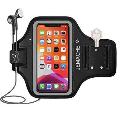 Imagem de Capa para iPhone 11 Pro, iPhone X/PP, braçadeira JEMACHE resistente à água, academia, exercícios, corrida, braço, capa para iPhone 11Pro, X, PP (5,8") com suporte para chave, Preto