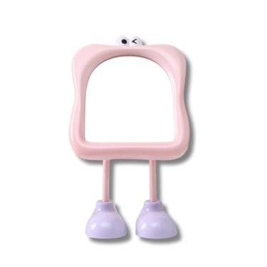 Imagem de Espelho de Mesa Divertido Portátil Ajustável 21,5x13cm – Decoração Fofa para Penteadeira, Maquiagem e Presente Criativo