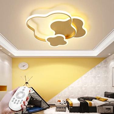 Imagem de Luminária de teto regulável, moderna, com controle remoto, lustre LED, para meninos e meninas, quarto, sala de estar, luzes decorativas, escritório, quarto infantil, varanda, iluminação inte