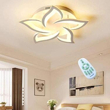 Imagem de Luminária de teto LED para sala de estar com controle remoto escurecimento de teto, lustre moderno simples, luminária de parede para hall de casa, material acrílico, iluminação de teto para