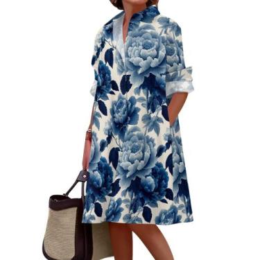 Imagem de Camiseta Medlor 2025, verão, manga comprida, estampa floral, feminina