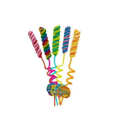 Imagem de Pirulito Twist Straw Pop Cores Sortidas Kids Zone  59g
