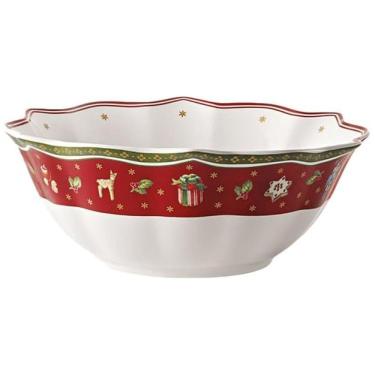 Imagem de Tigela Natalina para Arroz com Capacidade de 750mL, Material de Porcelana e Formato Red...