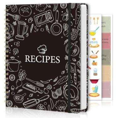 Imagem de SKYDUE Caderno de receitas para escrever em suas próprias receitas, preto
